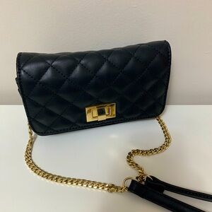 Black Quilted Cross-body Clutch
